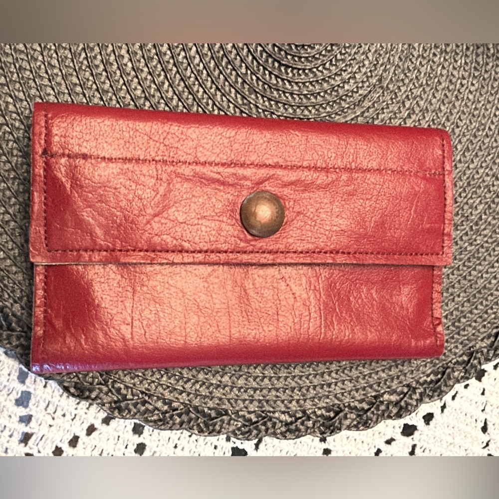 Beautiful  Down Home leather Red Leather Wallet.